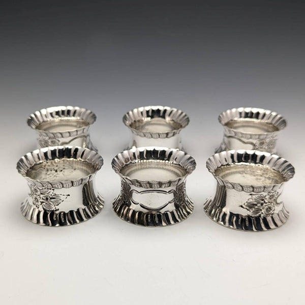 Set of 6 British Vintage Silver Plated Napkin Rings